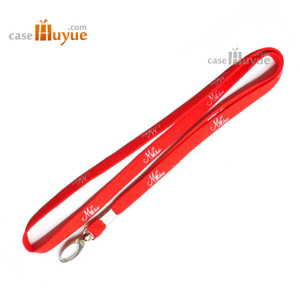 Neck Lanyard 10mm Red Polyester Lanyard with a metal hook from China Lanyard Manufacturer